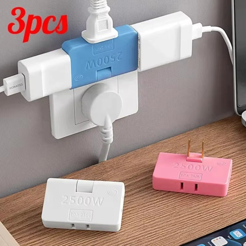 Transform Your Power Experience with the 3 Port 180 Degree Rotatable US Plug Socket Converter - The Ultimate Multi-Plug Travel Adapter!